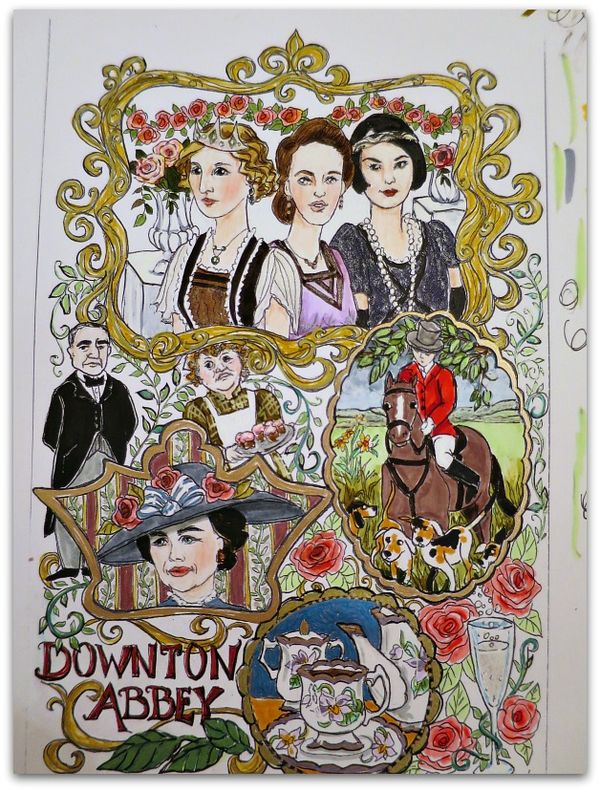 Coloring page downton sisters 040