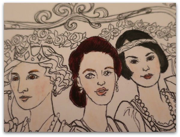 Coloring page downton sisters 015