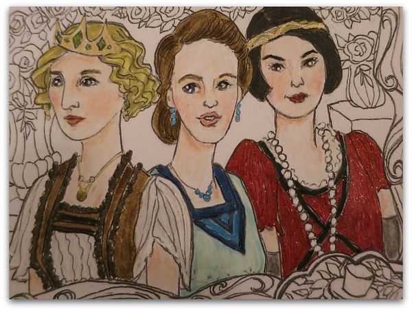 Coloring page downton sisters 029