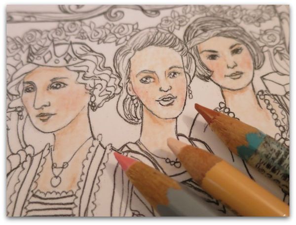 Coloring page downton sisters 027