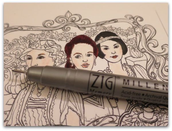 Coloring page downton sisters 016